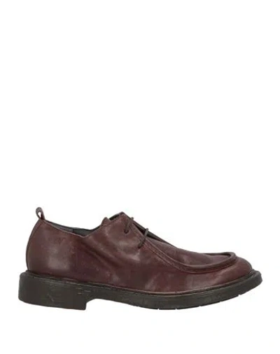 Moma Man Lace-up Shoes Dark Brown Size 8 Leather In Multi