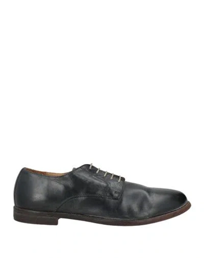Moma Man Lace-up Shoes Navy Size 9 Calfskin In Black