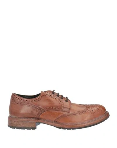 Moma Man Lace-up Shoes Tan Size 8 Leather In Brown