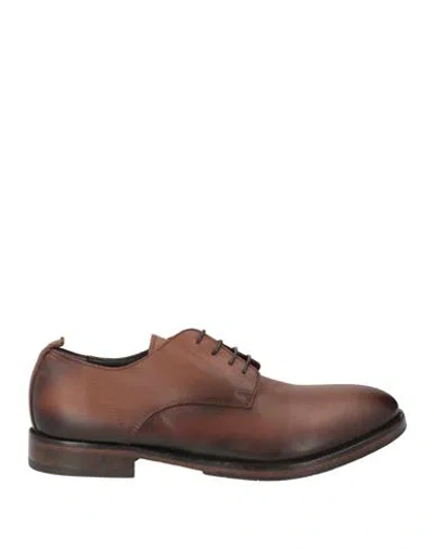 Moma Man Lace-up Shoes Tan Size 9 Calfskin In Brown