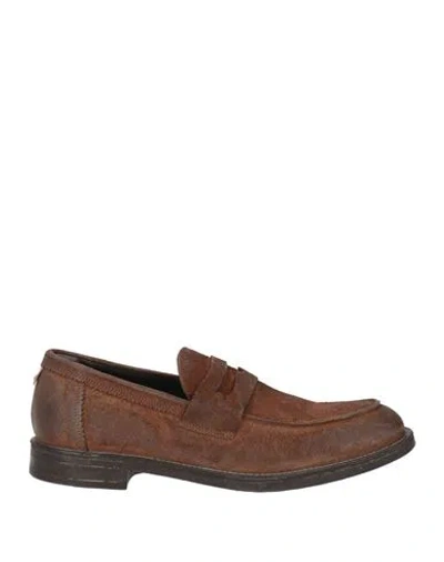 Moma Man Loafers Chocolate Brown Size 9 Leather In Multi