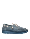 Moma Man Loafers Slate Blue Size 8 Leather In Blue