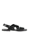 Moma Man Sandals Black Size 9 Cowhide In Black