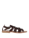 Moma Man Sandals Chocolate Brown Size 9 Cowhide In Brown