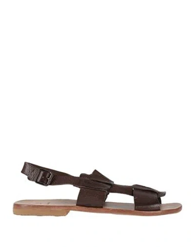 Moma Man Sandals Chocolate Brown Size 9 Cowhide