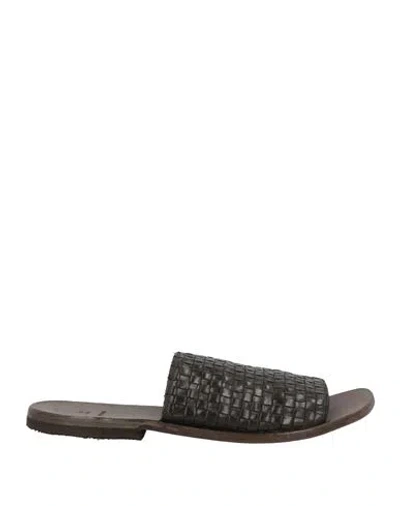 Moma Man Sandals Dark Brown Size 9 Calfskin