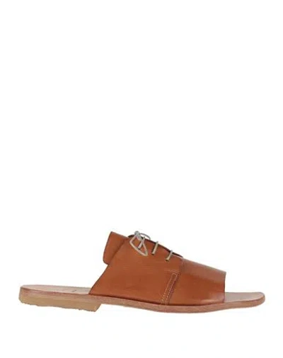 Moma Man Sandals Tan Size 8 Cowhide In Brown