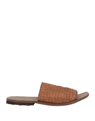 Moma Man Sandals Tan Size 9 Calfskin In Brown