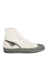 Moma Man Sneakers Cream Size 9 Leather, Rubber In White