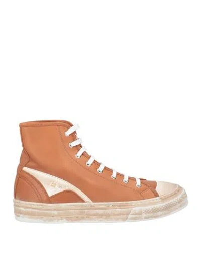 Moma Man Sneakers Tan Size 9 Leather, Rubber In Multi