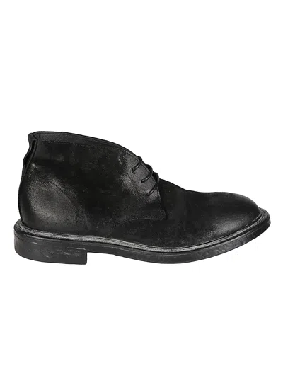 Moma Minimalist Black Calf Leather Ankle Boots