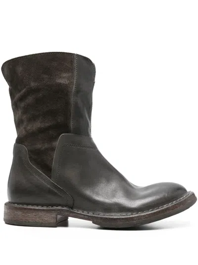 Moma Minsk Panelled Ankle Boots In Black