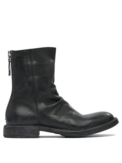 Moma "minsk" Zippered Ankle Boots In Black