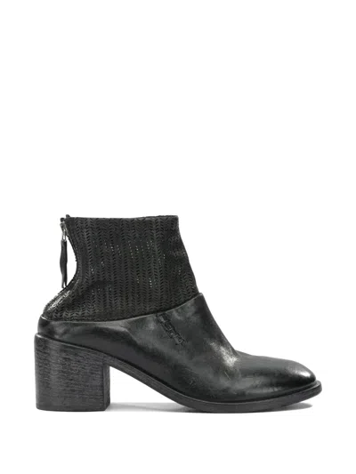 Moma Panelled Leather Ankle Boots In Black