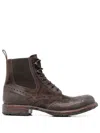 Moma Perforated-detail Ankle Boots In Brown