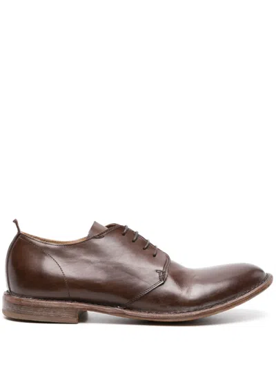 Moma Round-toe Leather Derby Shoes In Brown