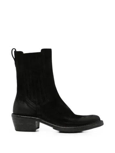 Moma Suede Ankle Boots In Black