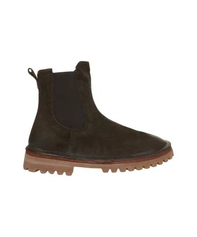 Moma Suede Ankle Boots With Elastic Side Panels In Black