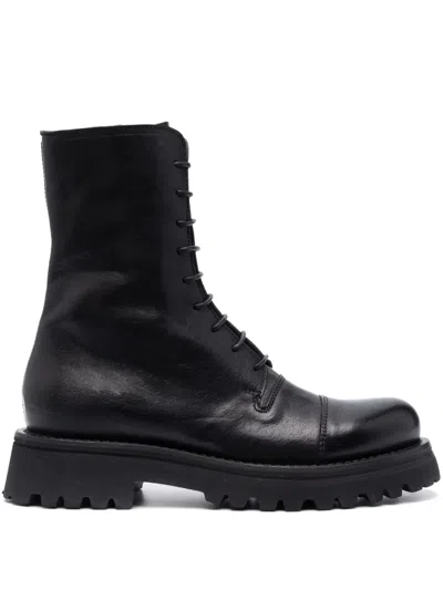 Moma Tronchetto Leather Ankle Boots In Black