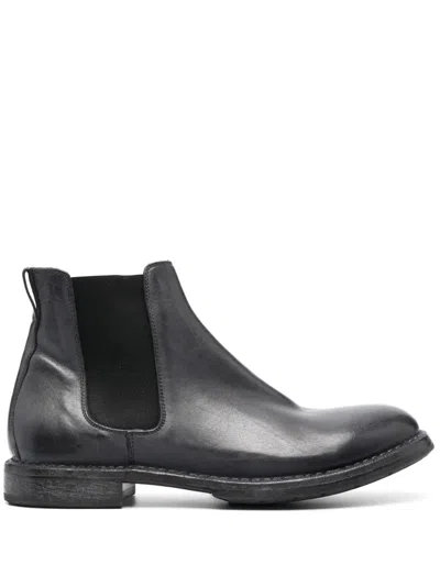 Moma Tronchetto Leather Boots In Grey