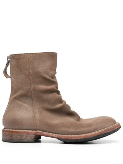 Moma Tronchetto Suede Ankle Boots In Brown