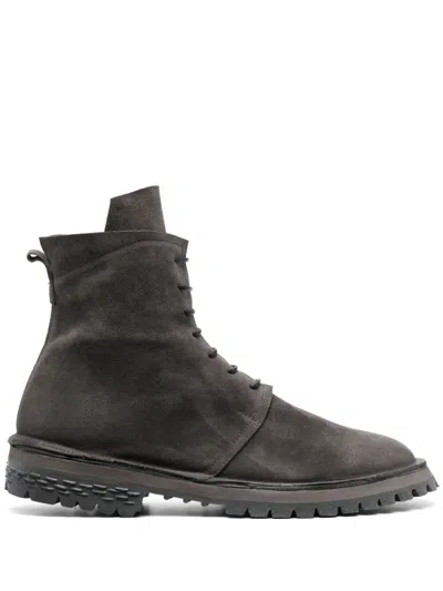 Moma Tronchetto Suede Ankle Boots In Grey