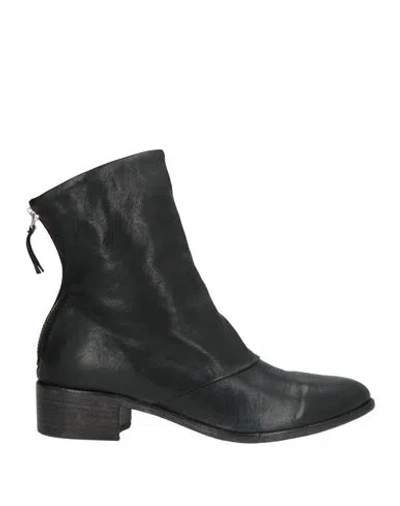 Moma Woman Ankle Boots Black Size 10 Leather In Multi