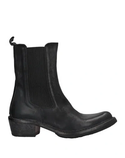 Moma Woman Ankle Boots Black Size 8 Leather
