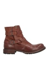 Moma Woman Ankle Boots Brown Size 8 Leather