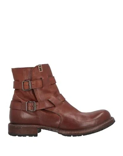 Moma Woman Ankle Boots Brown Size 8 Leather