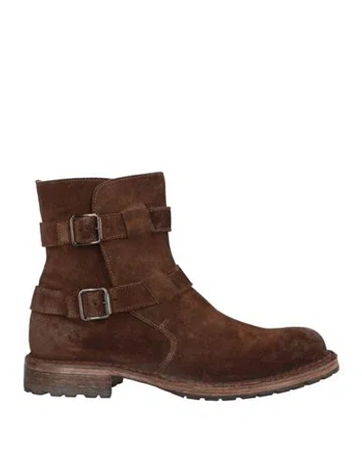 Moma Woman Ankle Boots Brown Size 8 Leather