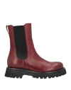 Moma Woman Ankle Boots Burgundy Size 8 Calfskin In Red