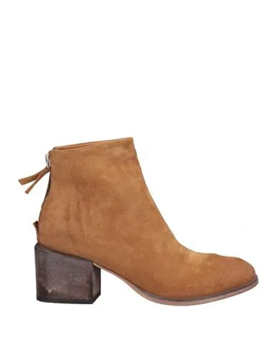 Moma Woman Ankle Boots Camel Size 11 Soft Leather In Beige