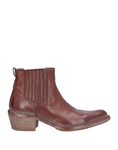 Moma Woman Ankle Boots Cocoa Size 8 Leather In Brown
