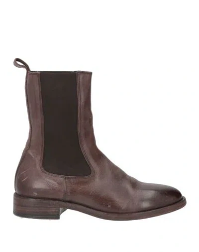 Moma Woman Ankle Boots Dark Brown Size 11 Leather