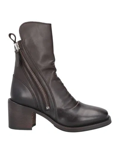 Moma Woman Ankle Boots Dark Brown Size 11 Calfskin