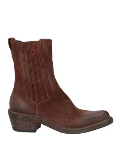 Moma Woman Ankle Boots Dark Brown Size 7 Leather