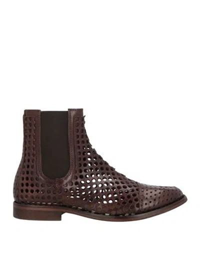 Moma Woman Ankle Boots Dark Brown Size 7 Calfskin