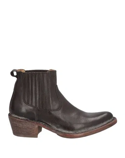 Moma Woman Ankle Boots Dark Brown Size 8 Calfskin