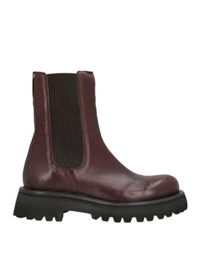 Moma Woman Ankle Boots Dark Brown Size 8 Leather