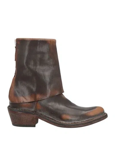 Moma Woman Ankle Boots Dark Brown Size 8 Leather