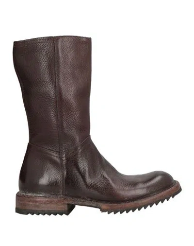 Moma Woman Ankle Boots Dark Brown Size 8 Leather