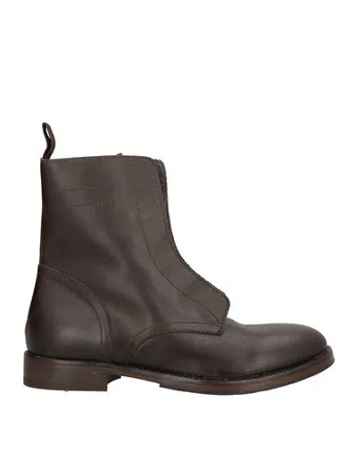 Moma Woman Ankle Boots Dark Brown Size 8 Leather