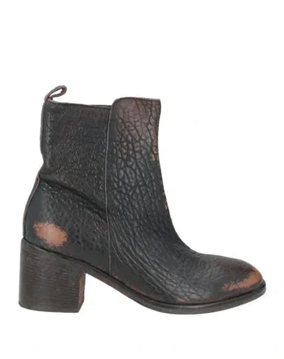Moma Woman Ankle Boots Dark Brown Size 8 Leather