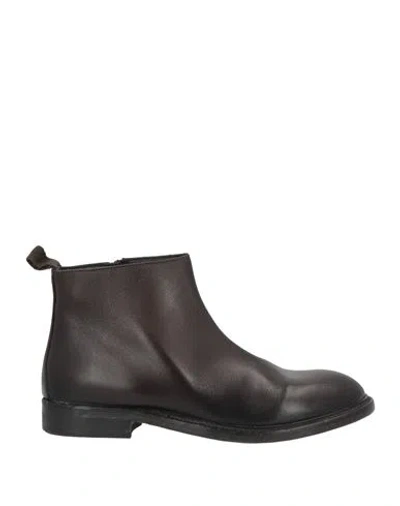 Moma Woman Ankle Boots Dark Brown Size 9 Calfskin In Multi