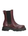 Moma Woman Ankle Boots Garnet Size 8 Calfskin In Burgundy