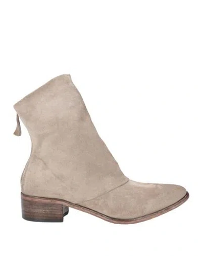 Moma Woman Ankle Boots Khaki Size 8 Leather In Neutral