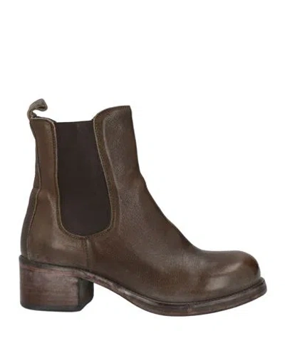 Moma Woman Ankle Boots Military Green Size 6 Leather