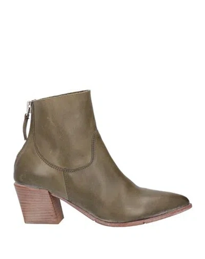 Moma Woman Ankle Boots Military Green Size 6 Leather