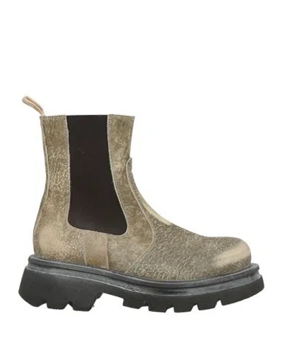 Moma Woman Ankle Boots Military Green Size 8 Leather